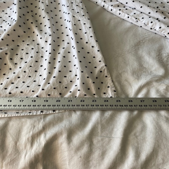 LOFT White Black Polka Dots Long Sleeve Cold Shoulder Top Swiss‎ Dot Size Medium - Picture 15 of 16